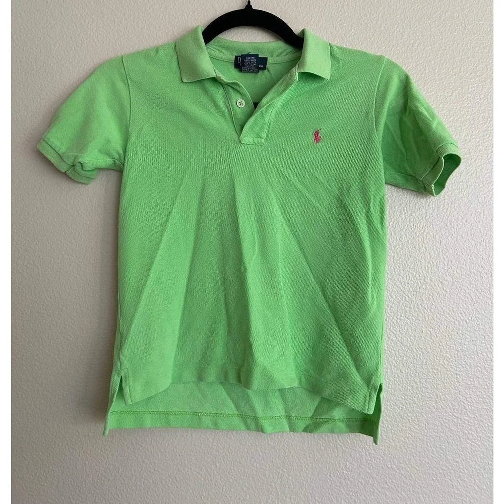 Polo Ralph Lauren Lime Green Pique Polo Boys 6 Preppy Classic Pony Logo